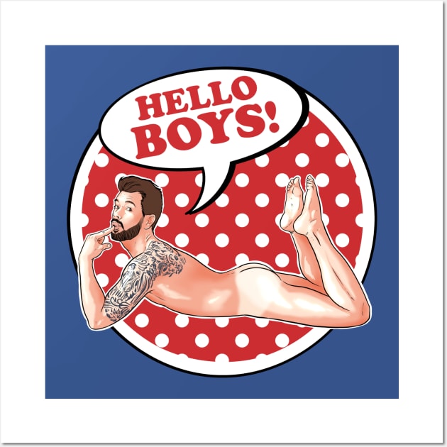 Hello Boys - red raw Wall Art by RobskiArt